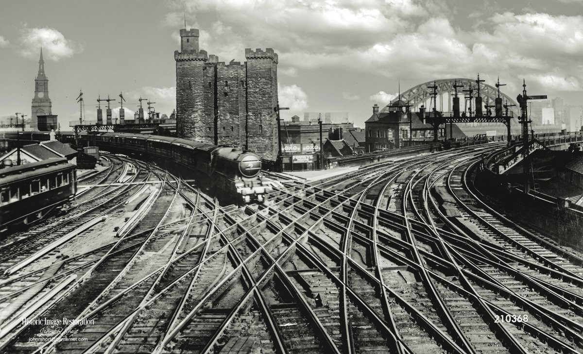 A railway junction in Newcastle showing different paths